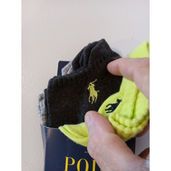 NWT Polo Ralph Lauren Mens 10-13 Classic Sport Low Cut Socks 3pk Green Black - Picture 5 of 6